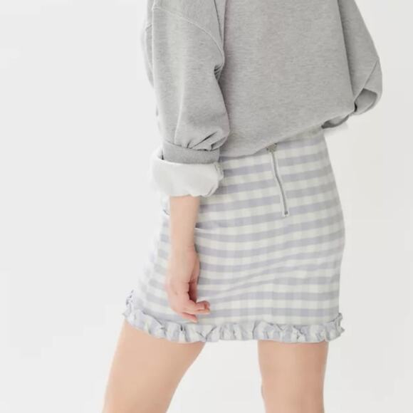 Urban Outfitters Ashton Ruffle Soft Purple Check Mini Skirt Women’s M - Picture 5 of 11
